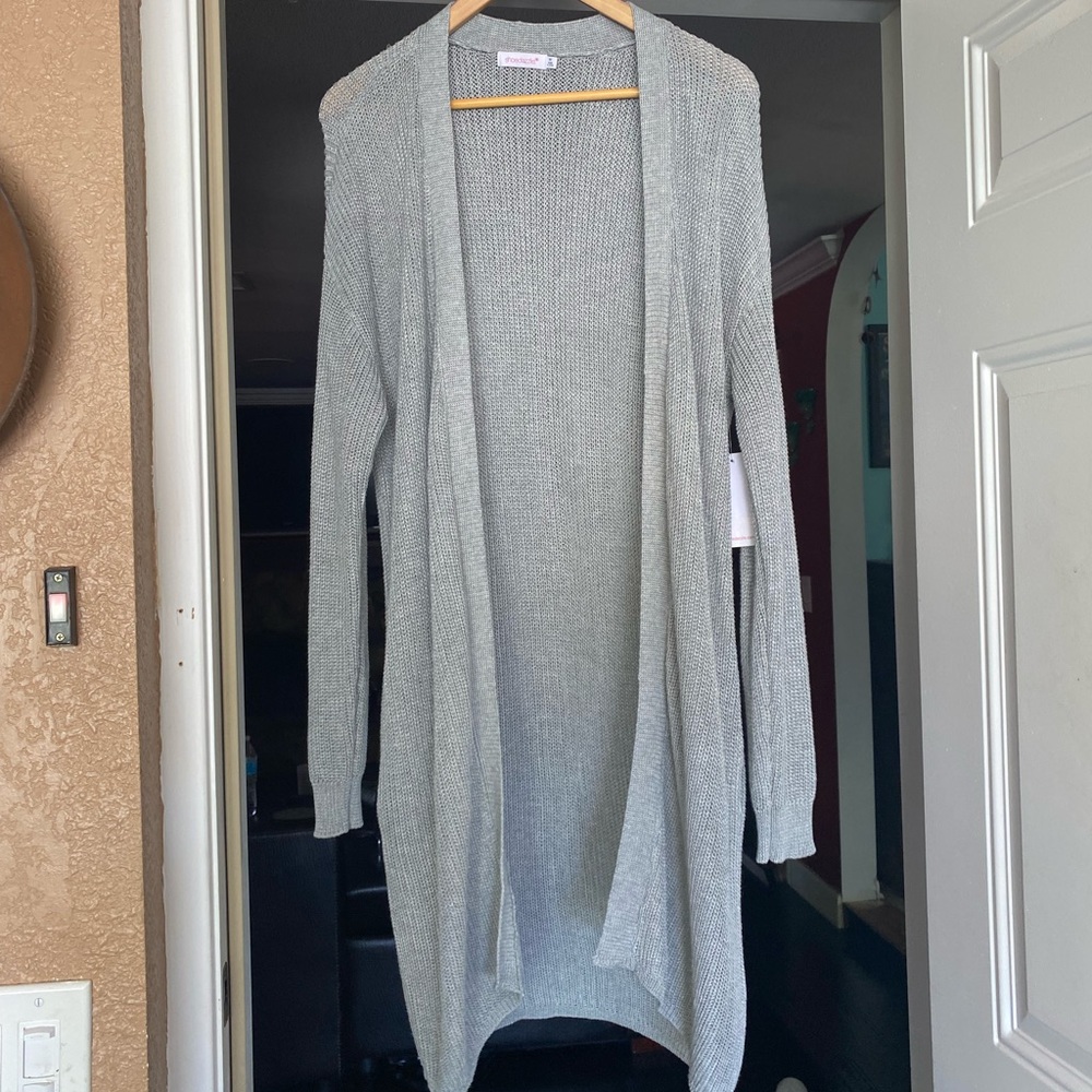 *Autumn/Fall*Gray Longline*Cardigan Sweater*ROOMY Medium*New with Tags*Winter*
